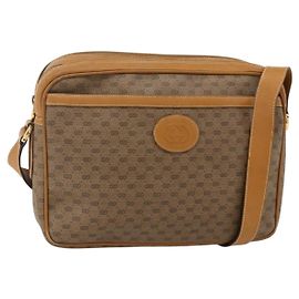 Gucci Bolsa de Ombro Micro GG Supreme PVC Bege Ouro Auth 175292 Bege Dourado
