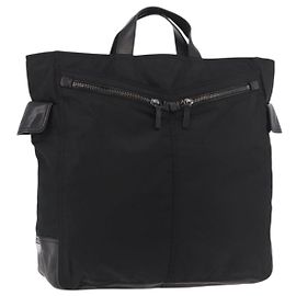 PRADA Borsa a mano in nylon nero argento Auth ka3999 Nero Argento