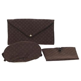 LOUIS VUITTON Conjunto de Viagem Monogram Mini Lin Marrom M99204 LV Auth 175492M Marrom
