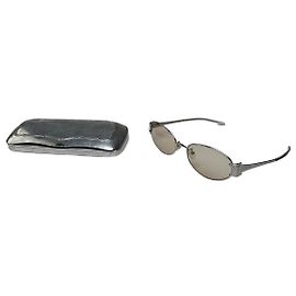 Céline Vintage Celine Triomphe Oval Metal Sunglasses Silver Silvery