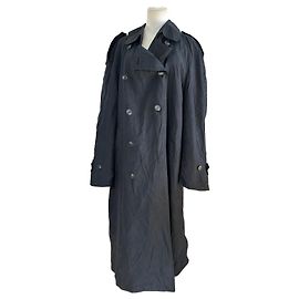 Christian Dior Trench coat vintage Dior in microfibra nera per uomo XL Nero