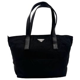 Prada Nylon Tessuto Black Mini Tote Shoulder Bag Black