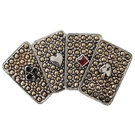 Autre Marque Broche Poker em Prata 925 com Pedras Prata Hardware prateado