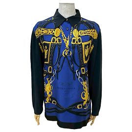 Hermès Camicia in seta, cashmere e cotone Bride de Gala di Hermes Nero Blu