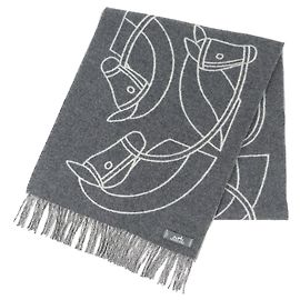 Écharpe en cachemire Entrelac Equestre d'Hermès Marron