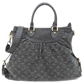 Louis Vuitton Monogram Denim Neo Cabby GM Handbag Black Monogram