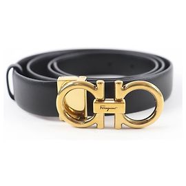 Cinto de couro Gancini da Salvatore Ferragamo Preto