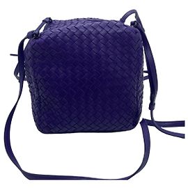 Bolsa lunch Bottega Veneta formato de dado em couro roxo escuro Roxo escuro