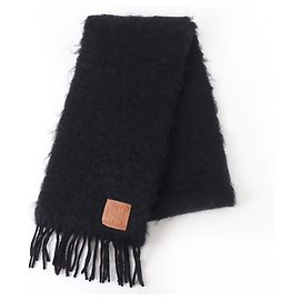 Stola in mohair e lana nera Loewe Nero