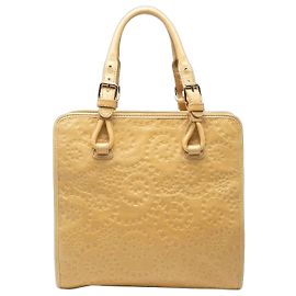 Céline Sac à main Celine en cuir embossé macadam jaune à anse supérieure Autre Jaune