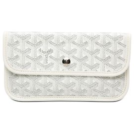 Goyard White Goyardine Saint Louis Pouch White