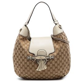 Gucci Beige Medium GG Canvas Emily Umhängetasche Beige