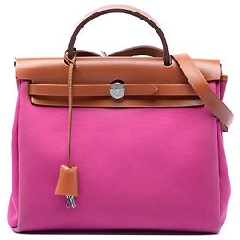Hermès Bolsa Herbag Zip 31 Toile Verso Rosa Rosa