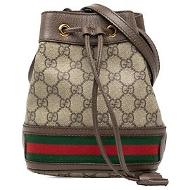 Borsa a secchiello Ophidia Mini GG Supreme Web beige di Gucci Beige