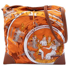 Hermès Laranja Seda e Barenia Jogo dos Ônibus e das Damas Brancas Silky City PM Laranja