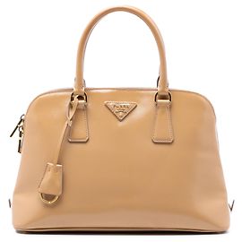 Bolsa Promenade Saffiano Vernice Média Marrom da Prada Marrom Caramelo