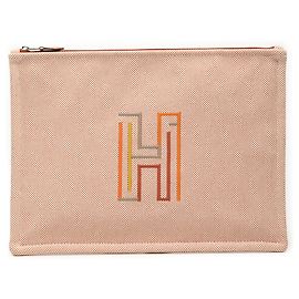 Hermès Orange Large Canvas H Labyrinthe Case Orange