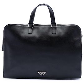 Bolso de negocios Saffiano negro de Prada Negro
