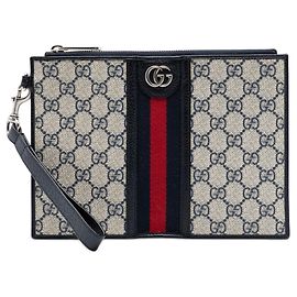Gucci Beige GG Supreme Web Ophidia Clutch Beige