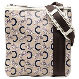 Céline Celine Beiger C Carriage beschichteter Canvas Umhängetasche Beige