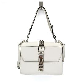 Prada Electra Studs 1BD120 Women's Leather Handbag White