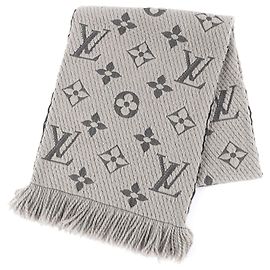 Louis Vuitton Logomania Wool Silk Blend Fringed Scarf Other