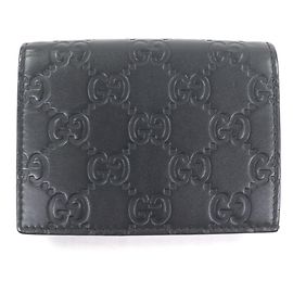Gucci Bi-fold Leather Wallet in Black Black