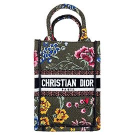 Borsa Dior "Mini Book Tote" in tela floreale Multicolore