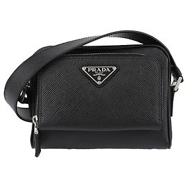Prada Borsa a tracolla in pelle Saffiano per uomo Nero