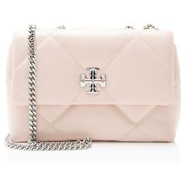 Bolsa de Ombro Kira Small em Couro Matelassé Tory Burch Rosa