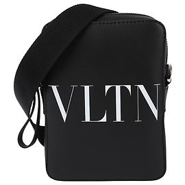 Valentino Garavani Borsa a tracolla da uomo con piccolo logo Nero