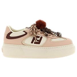 Fendi Sneakers Chunky in Pelle a Basso Profilo Rosa