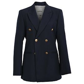 Blazer croisé Sandro en polyester bleu marine Bleu Bleu Marine