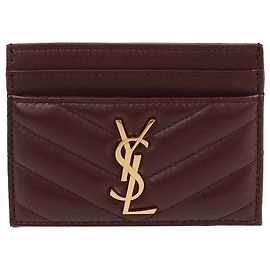 Saint Laurent Cassandra Card Holder Red