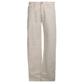 Jeans de perna reta slim-fit em algodão creme da Loro Piana Branco Cru