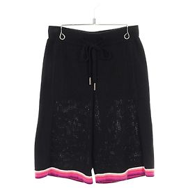 Chanel Coco Mark Wool Cashmere Shorts Black Purple