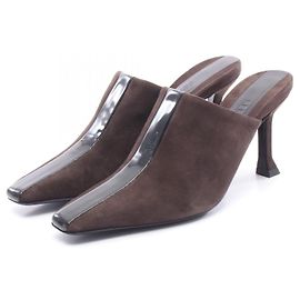 Salvatore Ferragamo Leather Mules Brown