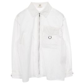 Camicia in cotone a maniche lunghe Hermès Bianco