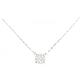 Tiffany & Co. Platinum Diamond Necklace Silvery