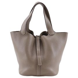 Bolsa Hermès Picotin MM em Taurillon Clémence Marrom
