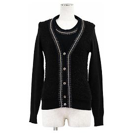 Salvatore Ferragamo Cotton Blend Knit 2way Top Black