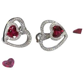 Orecchini Fred in tourmalina a cuore e diamante Argento