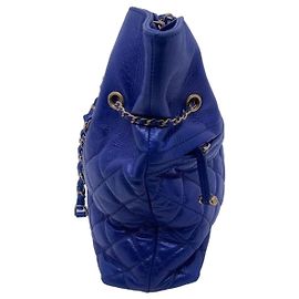 Bolsa Tote Chanel de couro azul Azul