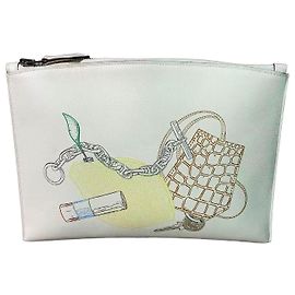Clutch Hermès Video Ton Sac Nubuck Blanco Blanco