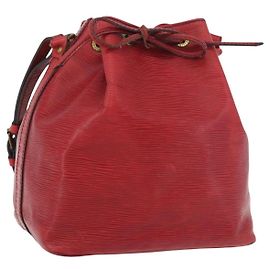 Louis Vuitton Petit Noe Handbag Epi Leather Medium Red