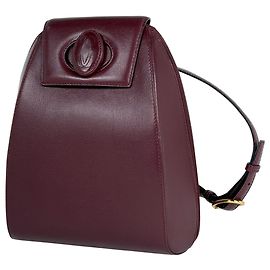 Cartier Must Line Bordeaux Leather Backpack Dark red