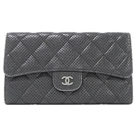 Chanel Timeless Classic Line Long Wallet Black