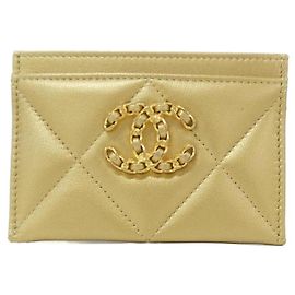 Chanel 19 Line Business Card Holder Golden