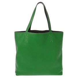 Hermès HERMES Sac Double Sens 45 en Vert Olive Bambou Autre Vert olive