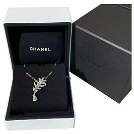 Colar Chanel PLUME de diamantes e ouro branco 18k Prata